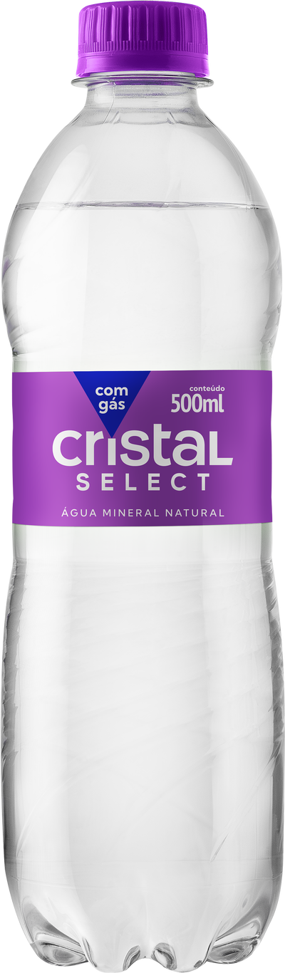 ÁGUA CRISTAL 500ML C/GÁS PACOTE COM 12 UNIDADES