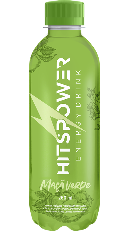 ENERGÉTICO HITS POWER MAÇÃ VERDE 260ML PACOTE COM 12 UNIDADES