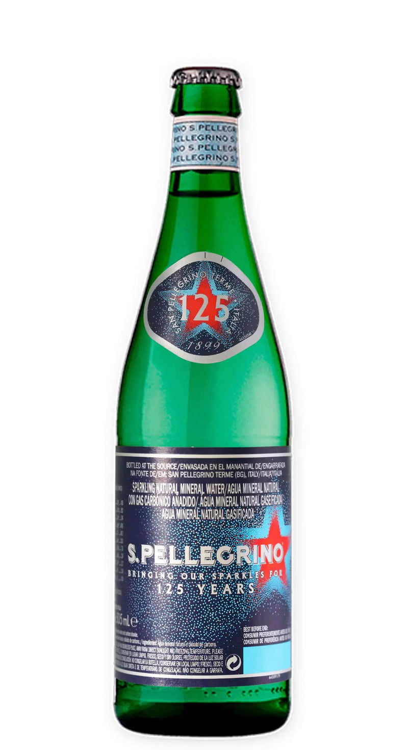 Água Mineral San Pellegrino Com Gás Vidro 505mL - Fardo com 24 Unidades