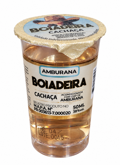 Cachaça Boiadeira Amburana 50mL - Display com 15 Unidades