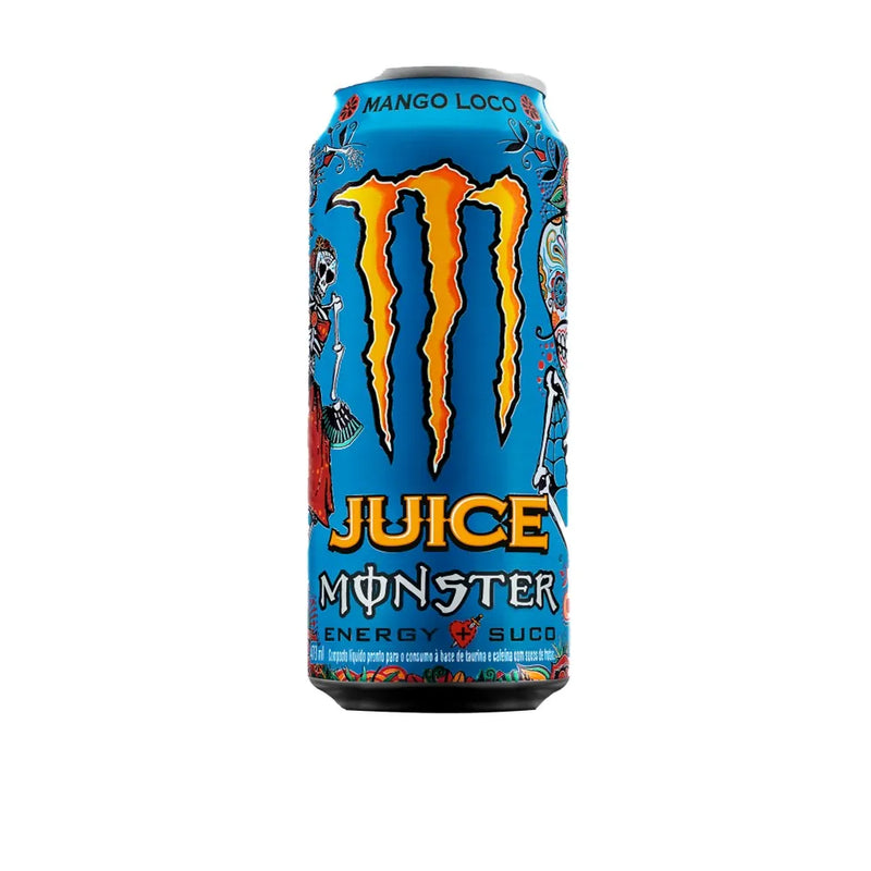 Energético Monster Mango Loco 473mL - Fardo com 6 Unidades