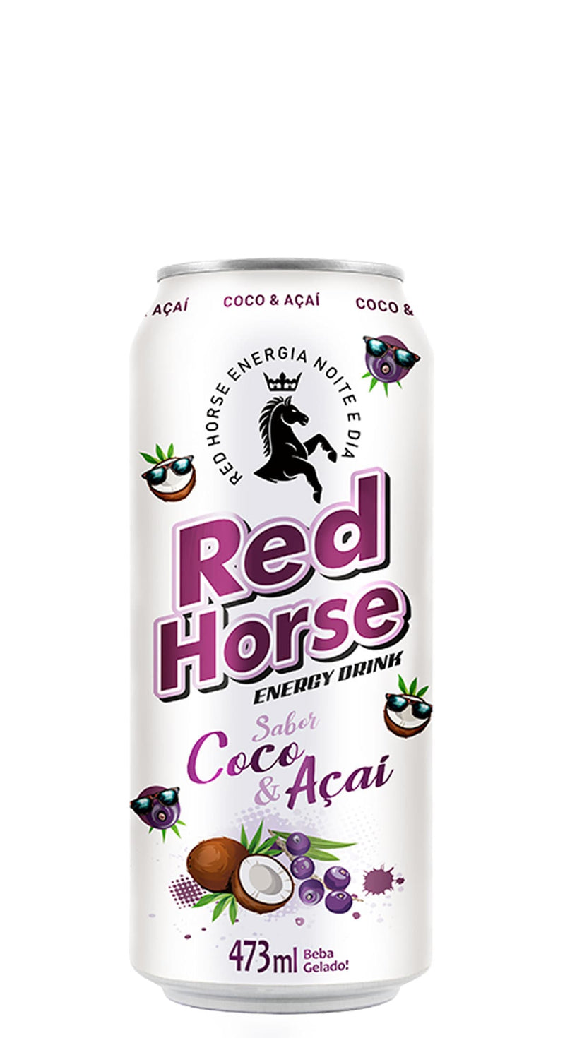 ENERGÉTICO RED HORSE LATA COCO E AÇAÍ 473ML PACOTE COM 6 UNIDADES