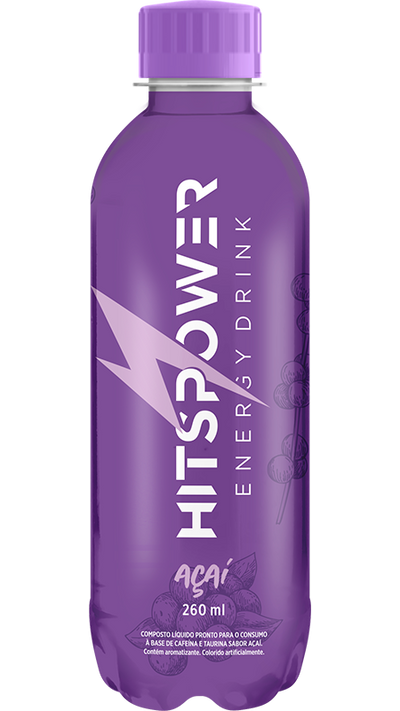 ENERGÉTICO HITS POWER AÇAÍ 260ML PACOTE COM 12 UNIDADES