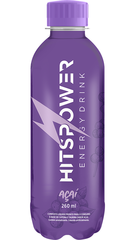 ENERGÉTICO HITS POWER AÇAÍ 260ML PACOTE COM 12 UNIDADES