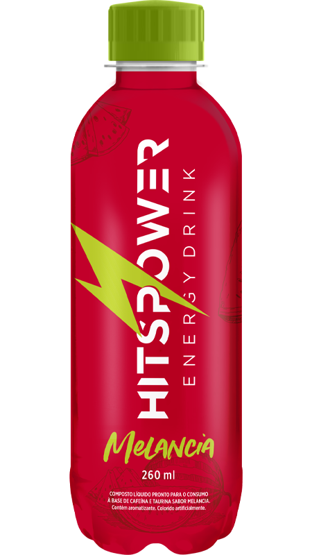 ENERGÉTICO HITS POWER MELANCIA 260ML PACOTE COM 12 UNIDADES