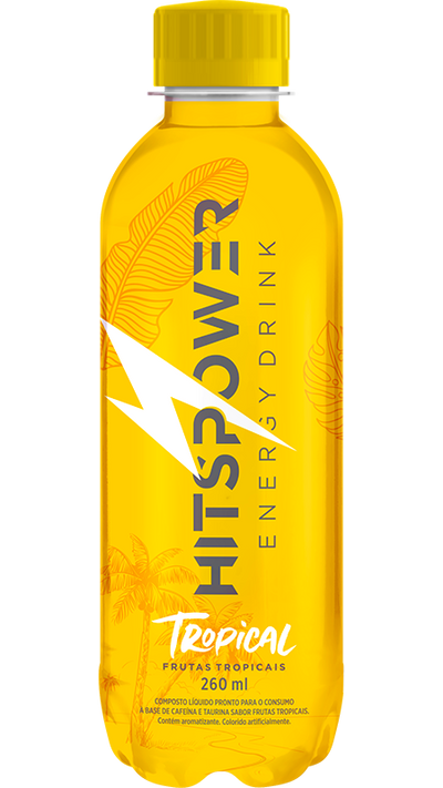 ENERGÉTICO HITS POWER TROPICAL 260ML PACOTE COM 12 UNIDADES